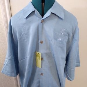 Cubavera New Mens Blue Short Sleeve Button Down